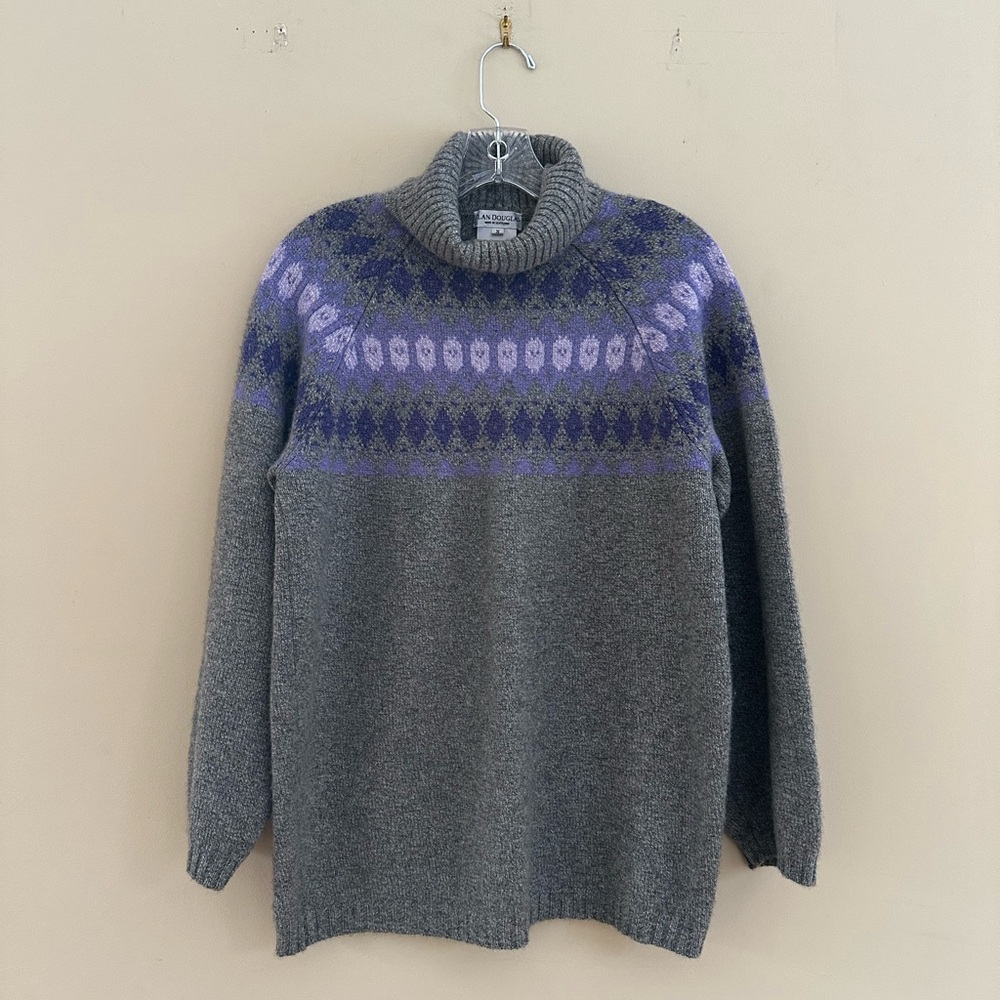 Thick Scottish Cashmere Fair Isle Sweater Clan Douglas